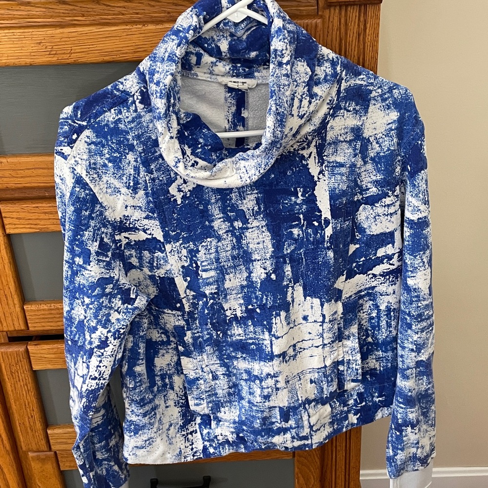 Helmut Lang Blue and White Hoodie